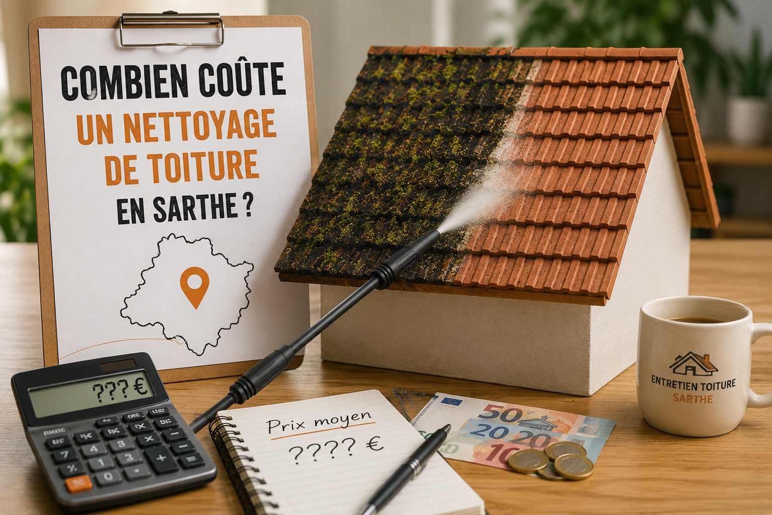 Prix nettoyage toiture en Sarthe