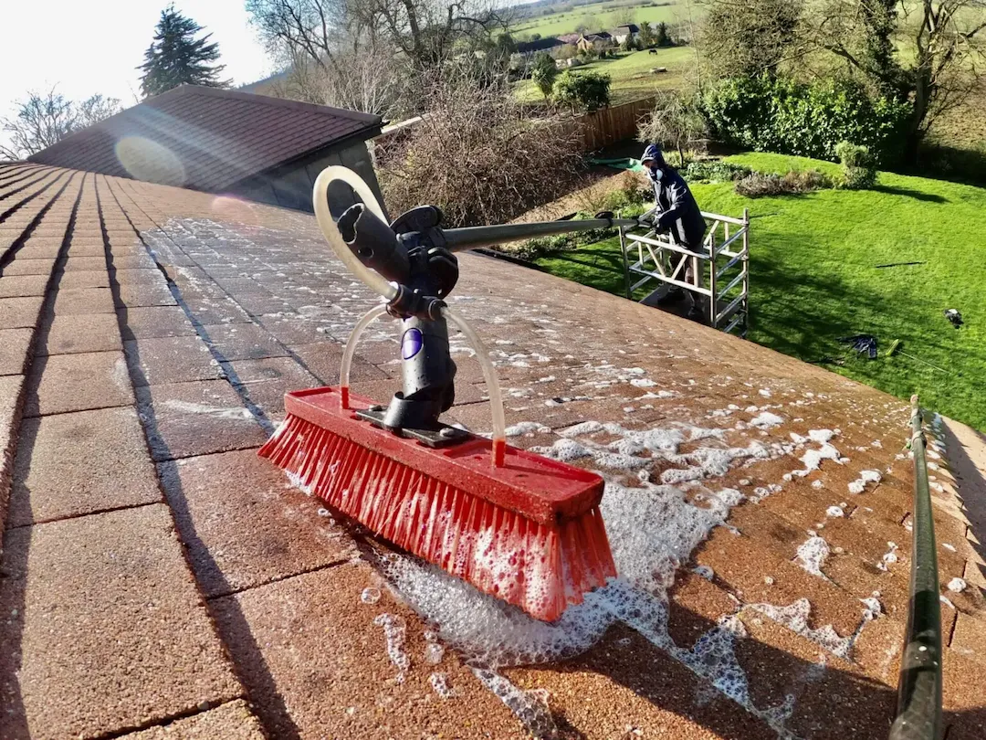 Traitement professionnel anti-mousse toiture