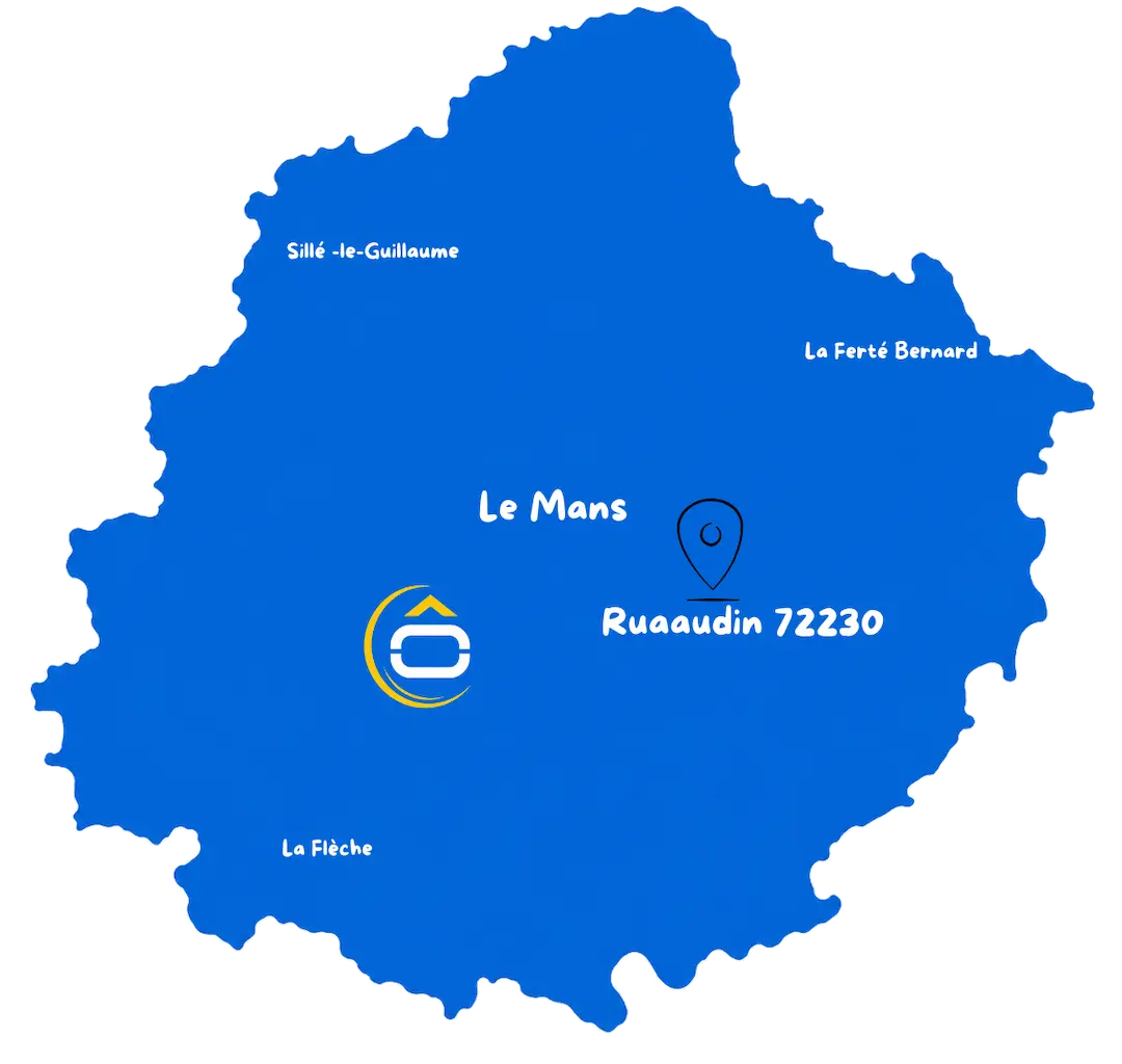 Localisation de Ruaudin en Sarthe