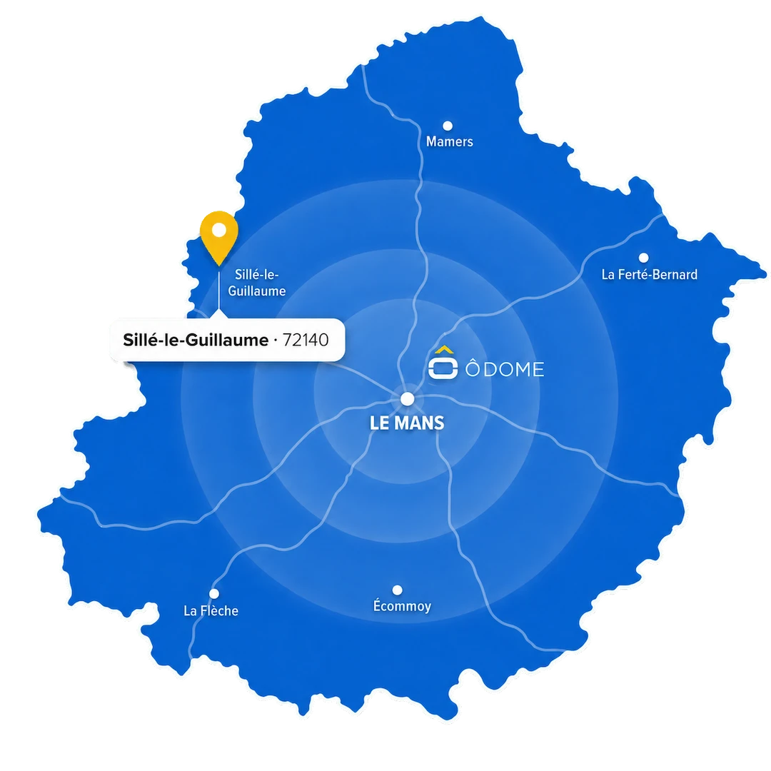 Localisation de Sillé-le-Guillaume en Sarthe