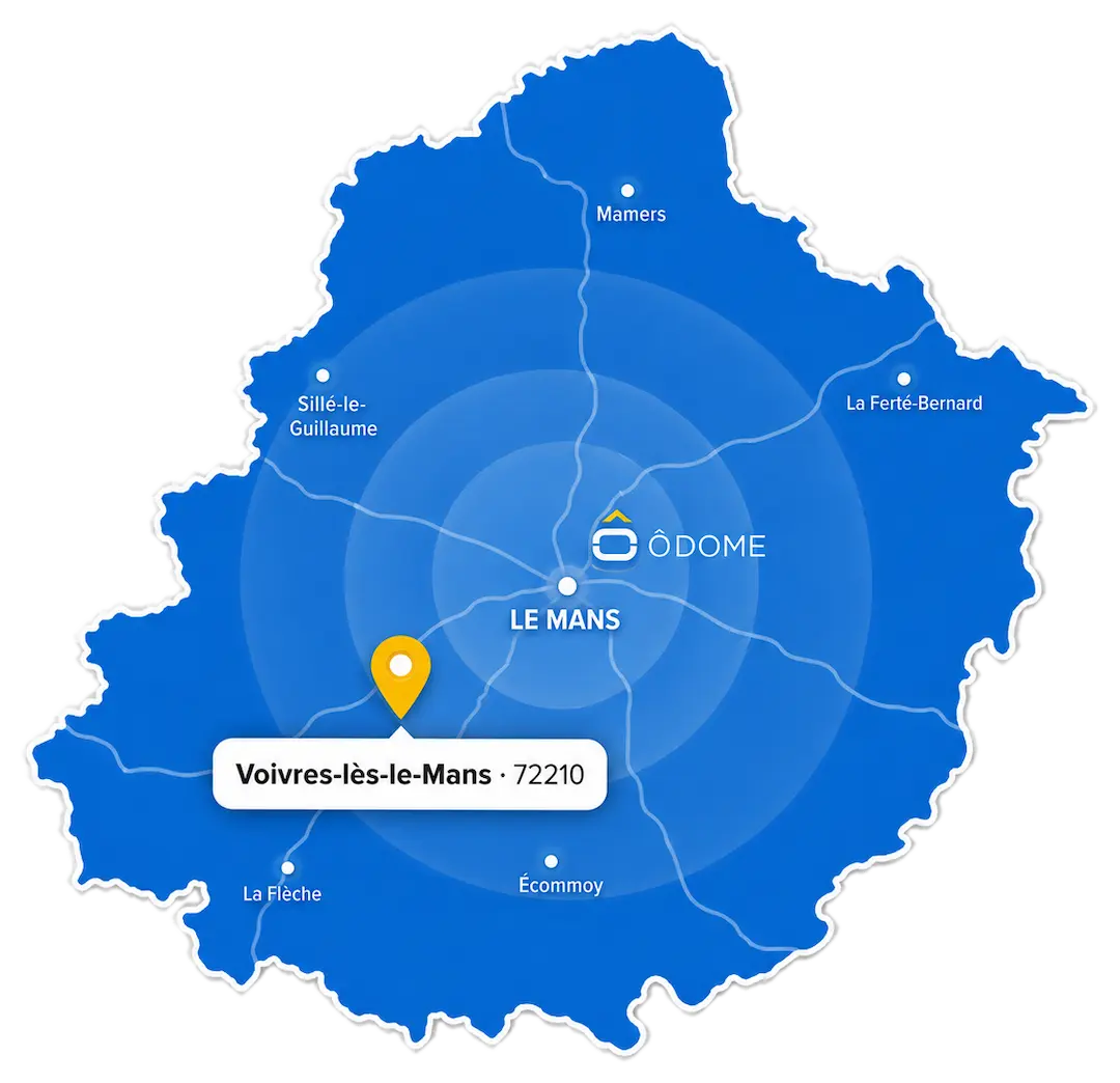 Localisation de Voivres-lès-le-Mans en Sarthe